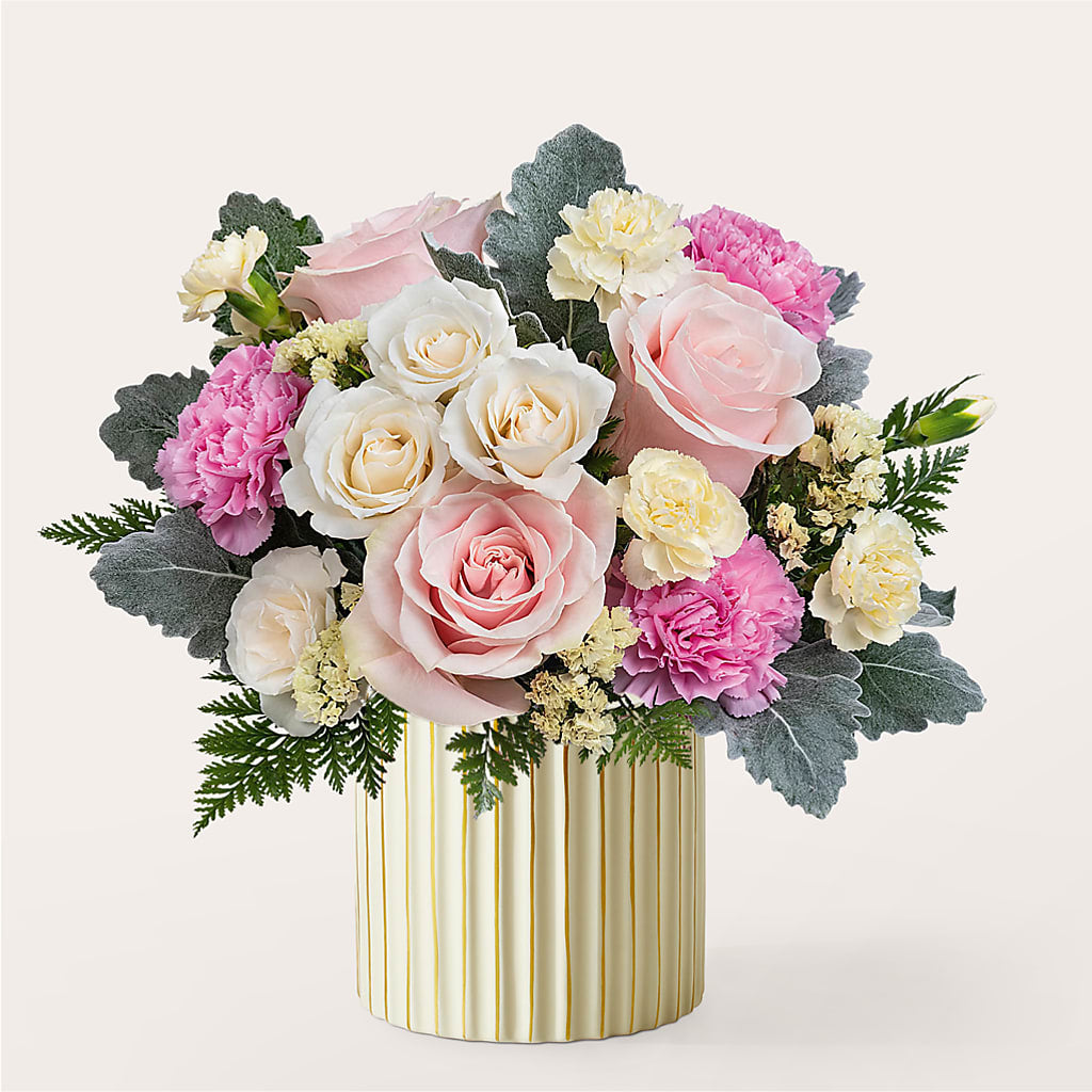 Blissful Moments Bouquet with Ivory Vase – Angelic Floral Studio, Rosemead CA