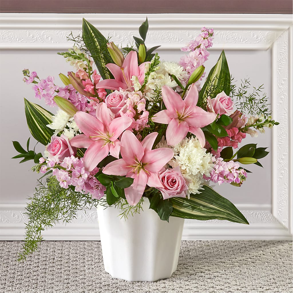 Simply Serene Floor Basket – Angelic Floral Studio, Rosemead CA