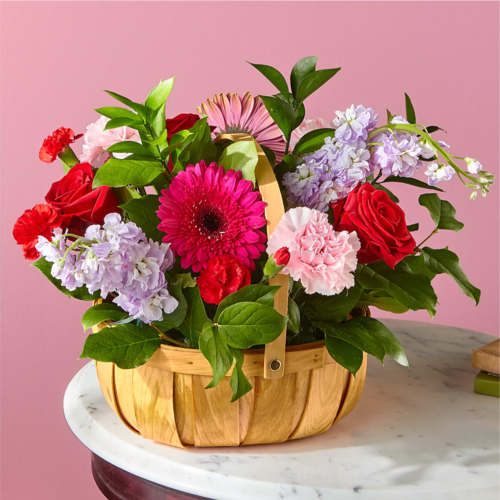 Pink Picnic Basket – Angelic Floral Studio, Rosemead CA