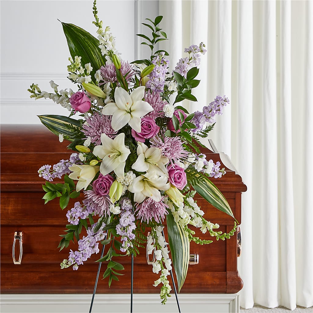 Grateful Hearts Standing Spray – Angelic Floral Studio, Rosemead CA