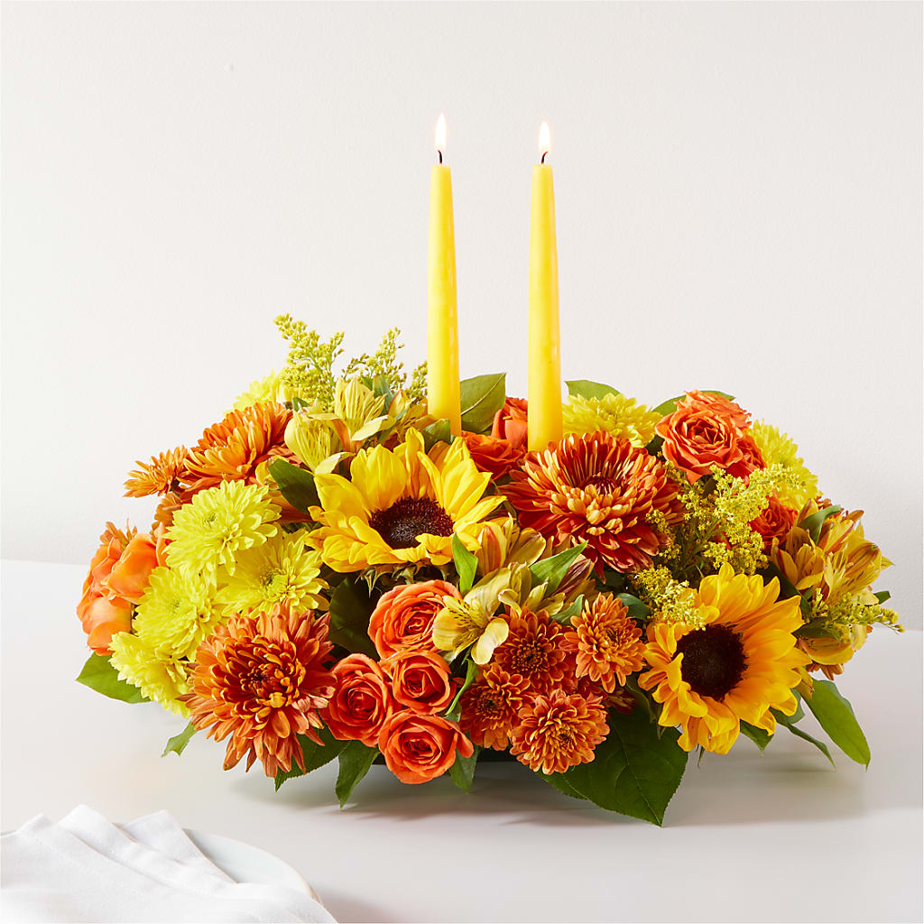 Autumn Harmony Centerpiece – Angelic Floral Studio, Rosemead CA