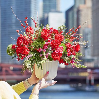 Big Red Bow Bouquet –  Angelic Floral Studio, Rosemead CA