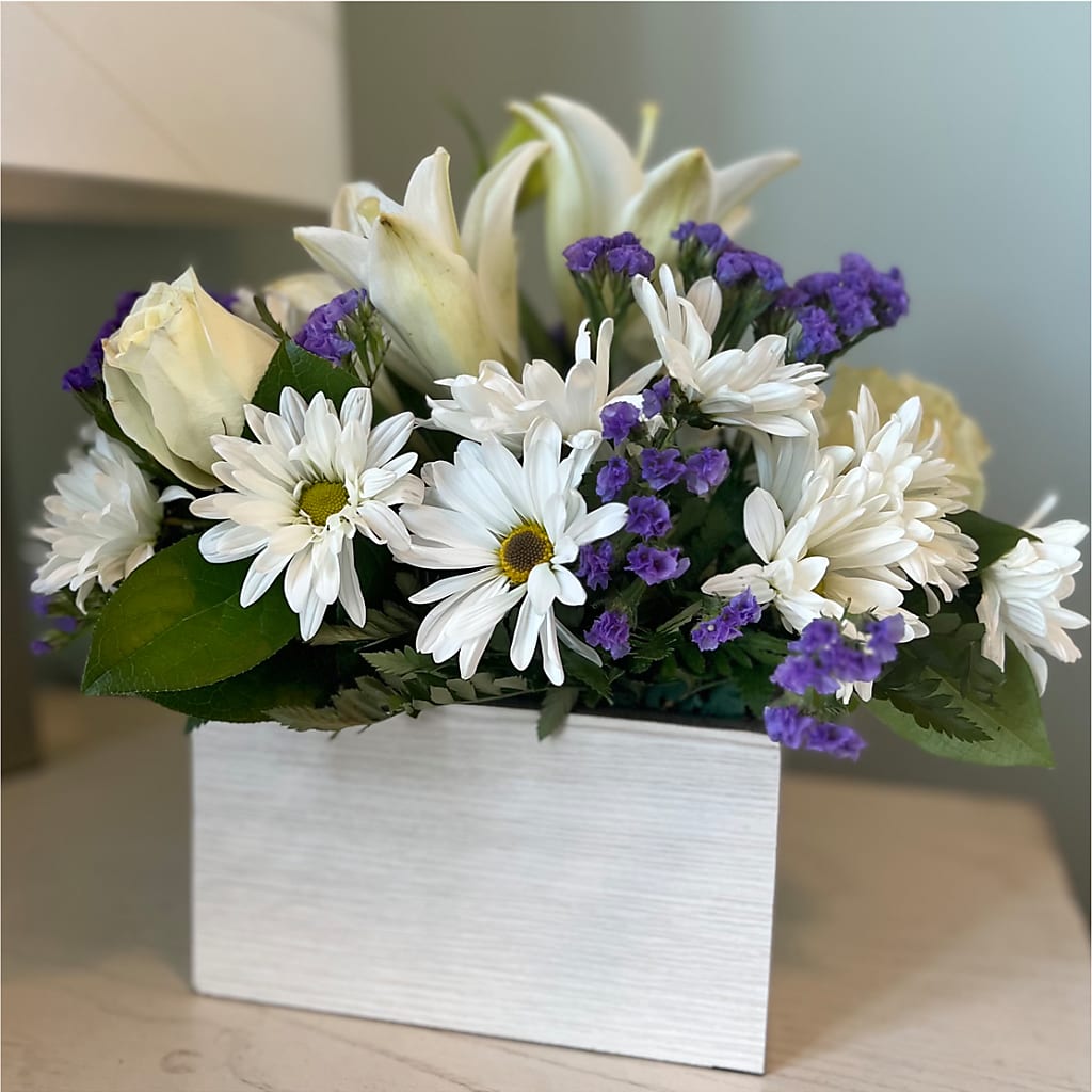 Beyond Blue Box Bouquet –  Angelic Floral Studio, Rosemead CA