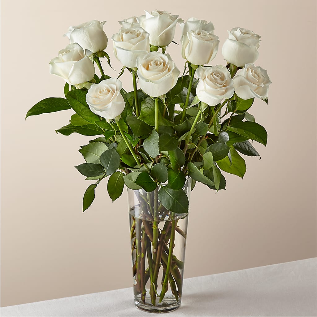 Long Stem White Rose Bouquet –  Angelic Floral Studio, Rosemead CA