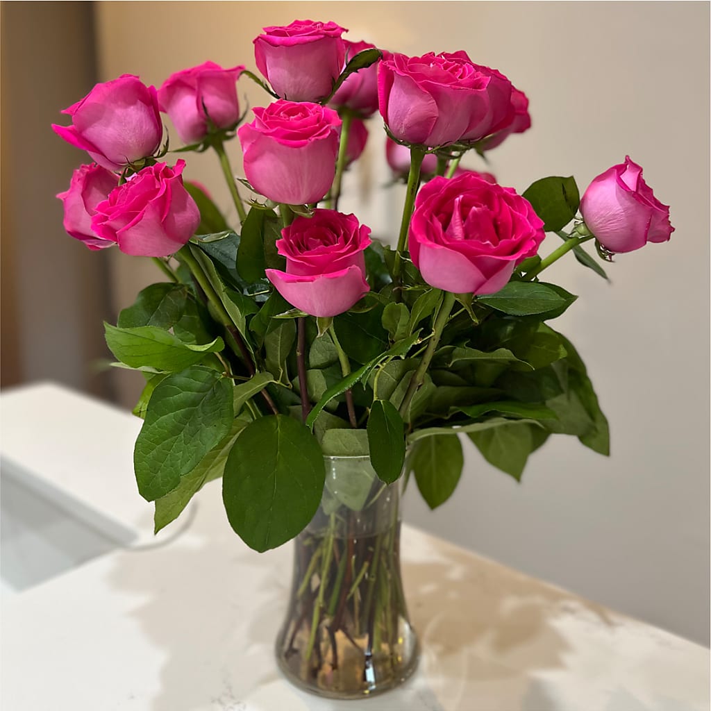 Long Stem Pink Rose Bouquet –  Angelic Floral Studio, Rosemead CA