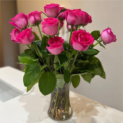 Long Stem Pink Rose Bouquet –  Angelic Floral Studio, Rosemead CA