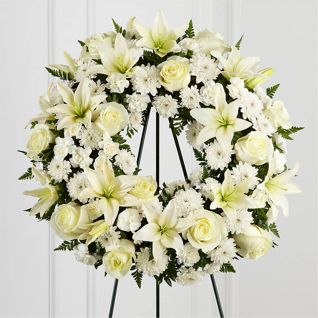 Treasured Tribute Wreath –  Angelic Floral Studio, Rosemead CA