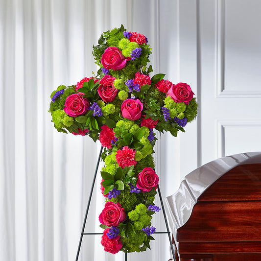 Tribute Rose Floral Cross –  Angelic Floral Studio, Rosemead CA