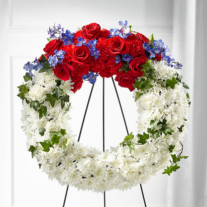 Patriotic Passion Wreath –  Angelic Floral Studio, Rosemead CA