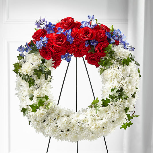 Patriotic Passion Wreath –  Angelic Floral Studio, Rosemead CA