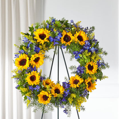 Bright Rays Wreath –  Angelic Floral Studio, Rosemead CA