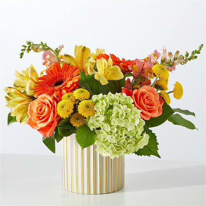 Autumn Sunshine Bouquet with Ivory Vase –  Angelic Floral Studio, Rosemead CA