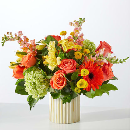 Autumn Sunshine Bouquet with Ivory Vase –  Angelic Floral Studio, Rosemead CA