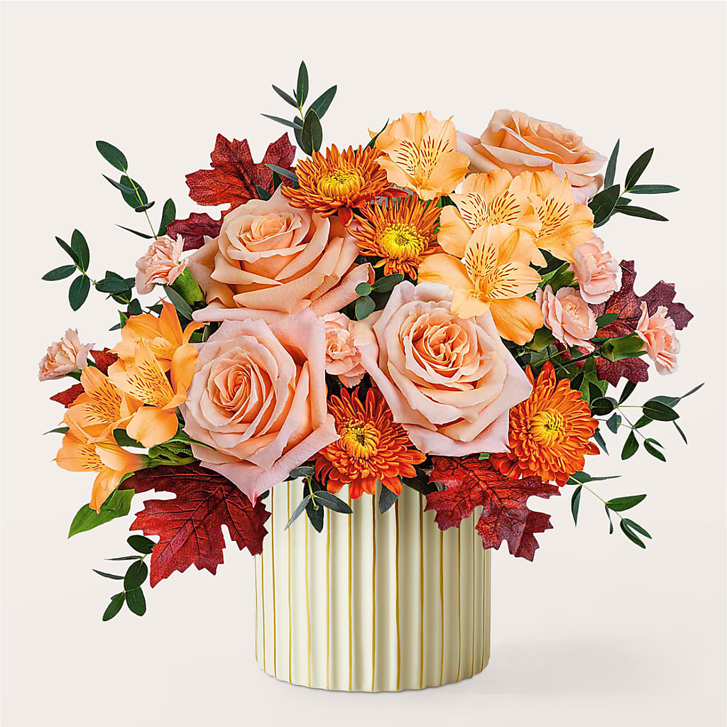 Spiced Latte Bouquet with Ivory Vase –  Angelic Floral Studio, Rosemead CA