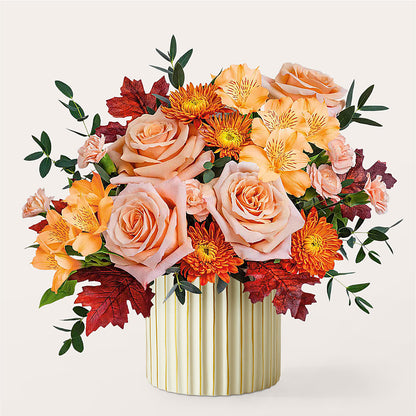 Spiced Latte Bouquet with Ivory Vase –  Angelic Floral Studio, Rosemead CA
