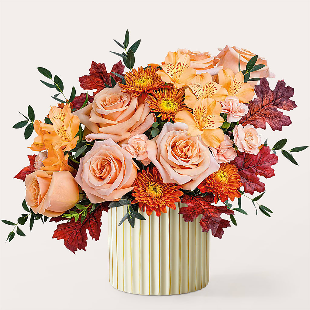 Spiced Latte Bouquet with Ivory Vase –  Angelic Floral Studio, Rosemead CA