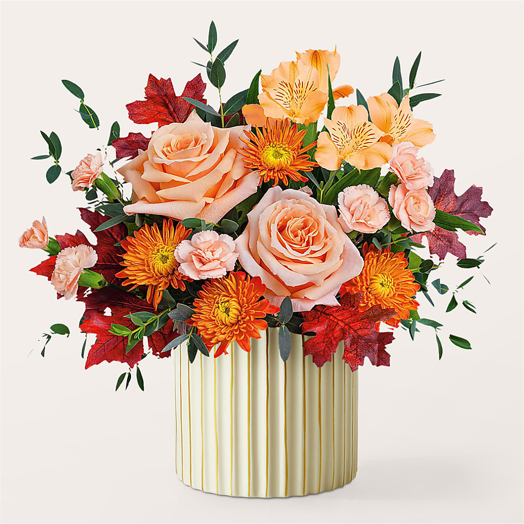 Spiced Latte Bouquet with Ivory Vase –  Angelic Floral Studio, Rosemead CA