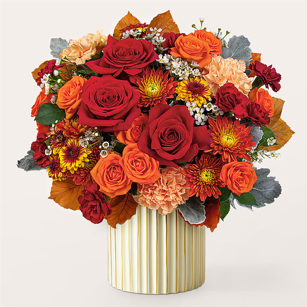 Merlot Bouquet with Ivory Vase –  Angelic Floral Studio, Rosemead CA