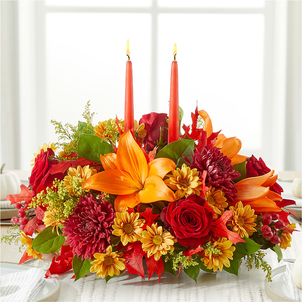 Autumn's Embrace Centerpiece –  Angelic Floral Studio, Rosemead CA