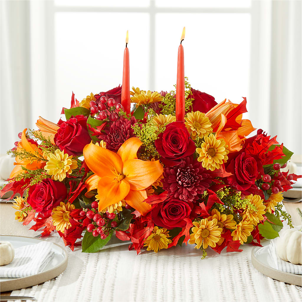 Autumn's Embrace Centerpiece –  Angelic Floral Studio, Rosemead CA