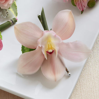 Pink Cymbidium Boutonniere –  Angelic Floral Studio, Rosemead CA