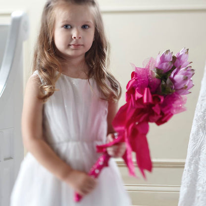 Sparkle Pink Flower Girl Bouquet –  Angelic Floral Studio, Rosemead CA