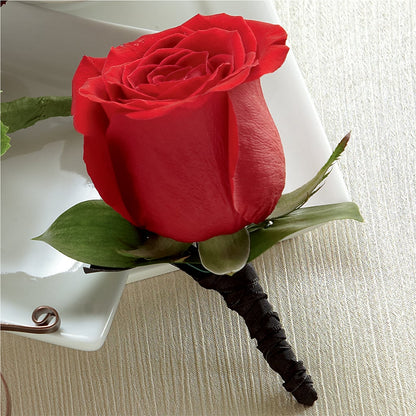Red Rose Boutonniere –  Angelic Floral Studio, Rosemead CA